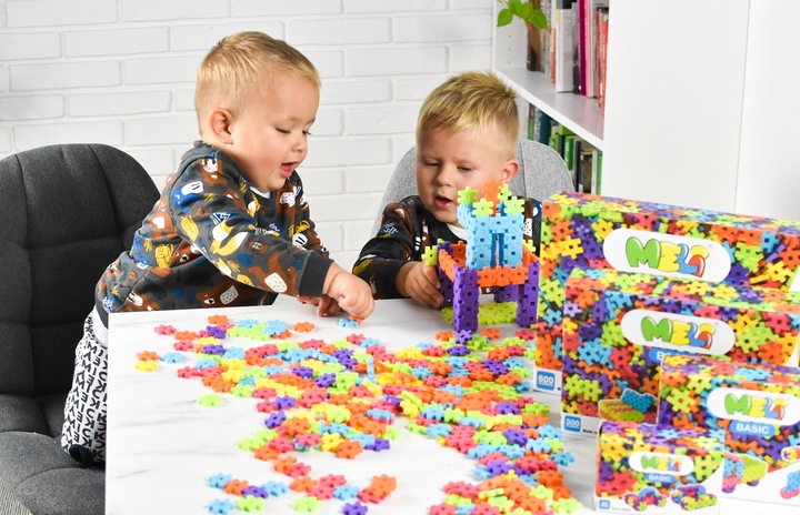 KLOCKI WAFLE KONSTRUKCYJNE MELI Basic 150 El MINI PUZZLE GOFRY EDUKACYJNE