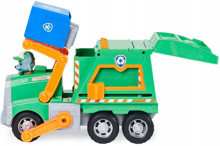 PSI PATROL DUŻA ŚMIECIARKA ROCKY POJAZD DO RECYKLINGU 38 CM + FIGURKA