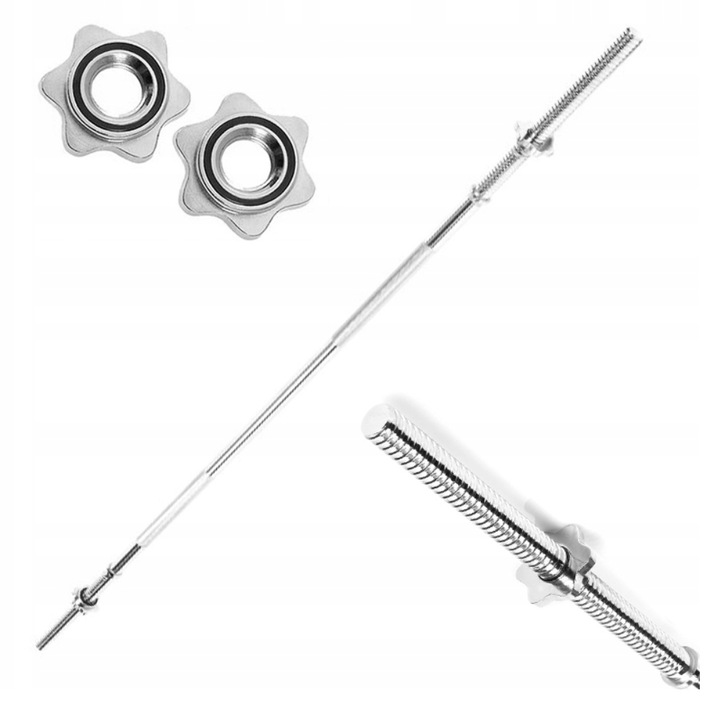 Gryf prosty 180CM / 28MM stalowy sztanga do ćwiczeń zaciski gwintowany