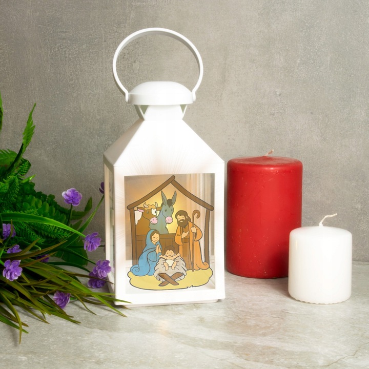 LAMPION ADWENTOWY LATARENKA ŚWIĄTECZNA NA RORATY DEKORACJA LED