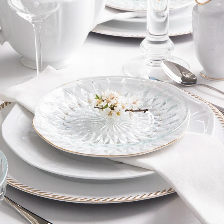 Talerze deserowe szklane talerzyki Altom Design Stella 15cm zestaw 12 sztuk