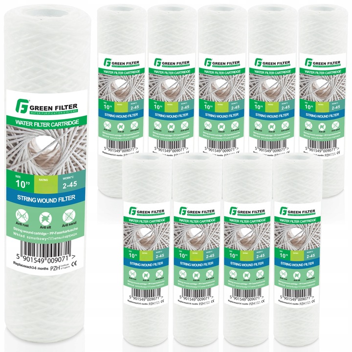 FILTR DO WODY WKŁAD 10' SZNURKOWY 20 MIKRON USUWA OSADY - 10 SZTUK