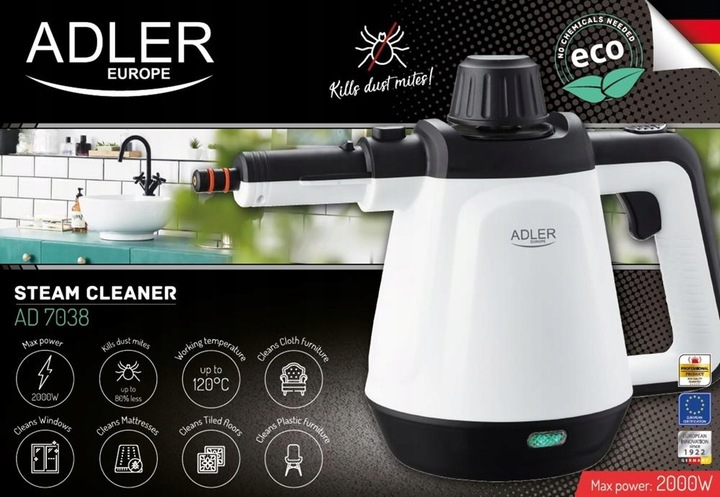 Myjka parowa Parownica Czyścik Okien Steamer 2000W 3,5 bara 13 elementów