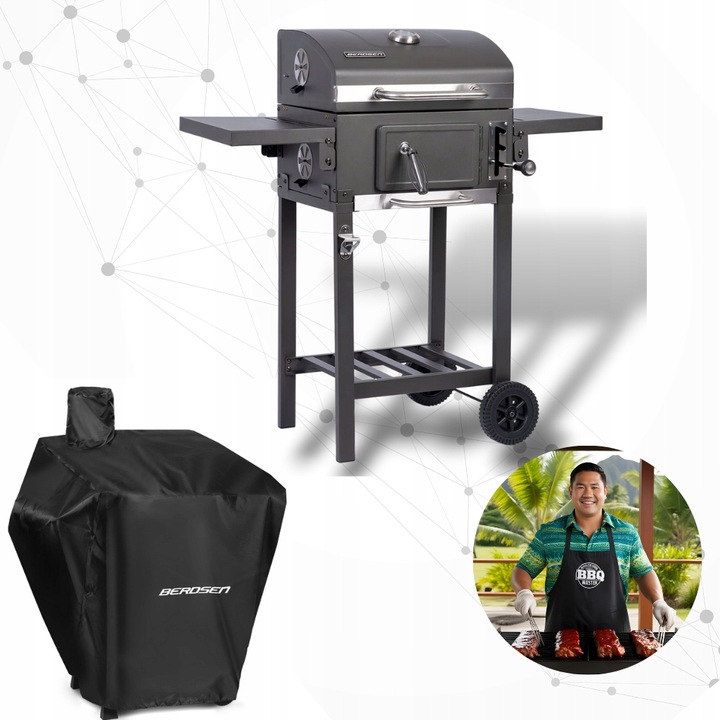 Grill węglowy uniwersalny idealny na działkę z POKROWCEM Berdsen BD-892