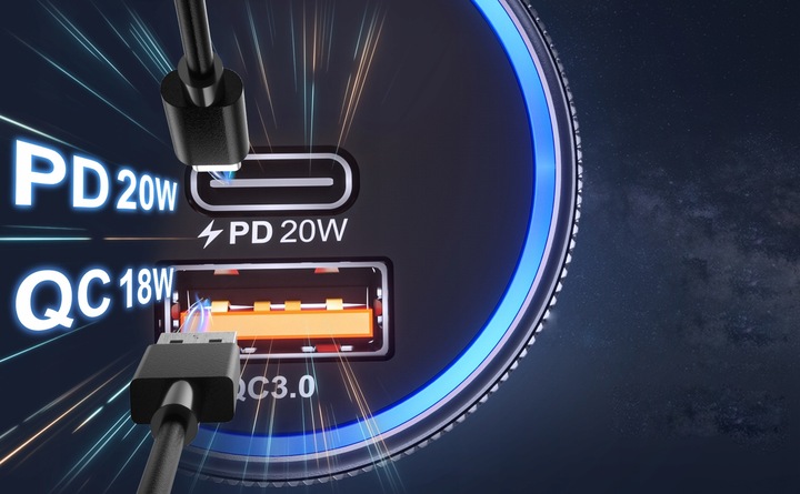 TRANSMITER FM BLUETOOTH 5.1 USB SZYBKA ŁADOWARKA QC 18W/PD 24W 12/24V BASS