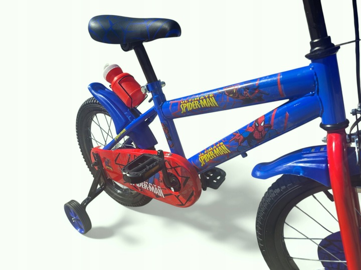 Rower Rowerek Dziecięcy 16 Cali SPIDERMAN Dla Chłopca Kółka Boczne Koszyk