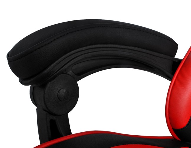 SUPER WYGODNY FOTEL GAMINGOWY BIUROWY KUBEŁKOWY CZARNO - CZERWONY DUNMOON