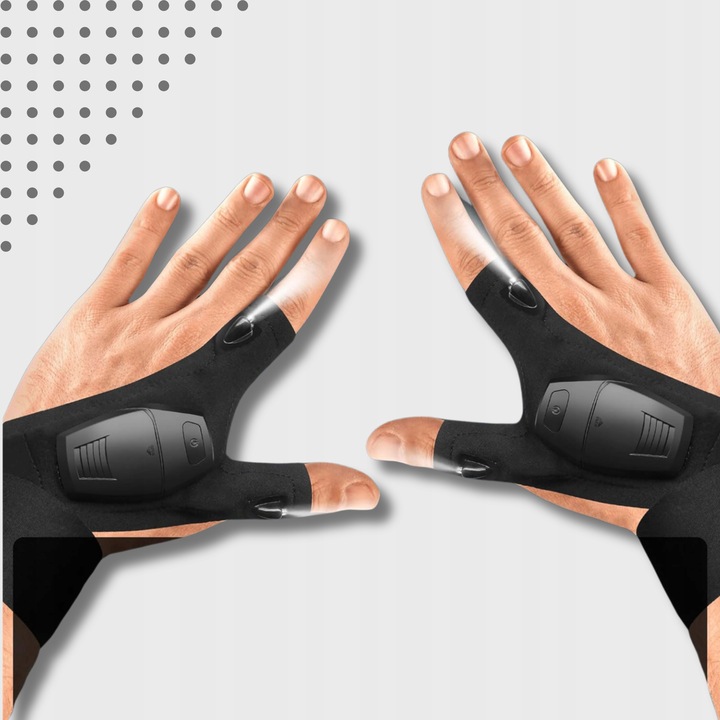 RĘKAWICZKI LED USB RĘKAWICZKI Z LATARKĄ LED ŚWIECĄCE RĘKAWICE ładowane USB