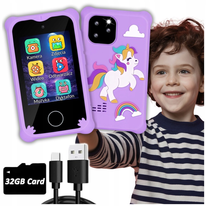 TELEFON DLA DZIECI SMARTFON ZABAWKOWY aparat kamera gry ZABAWKI DLA DZIECI