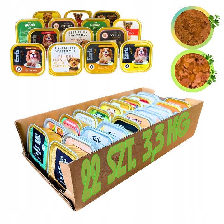 Karma Mokra Dla Psa Tacka Pakiet Zestaw Mieszany mix smaków 150g x 22szt