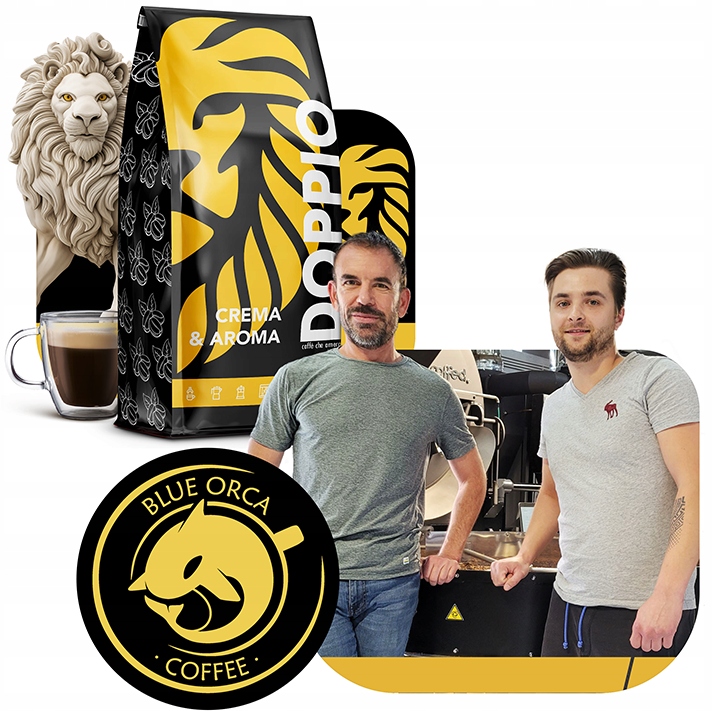 Kawa ziarnista 1kg x2 DOPPIO CREMA &AROMA- ŚWIEŻO PALONA -Blue Orca Coffee