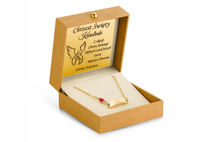 Bransoletka Złota SERCE z Grawerem dla Dziecka G2 Prezent dla Córki Wnuczki