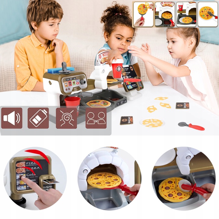 KASA SKLEPOWA INTERAKTYWNA PIZZERIA SKLEP DUŻY ZESTAW EKSPRES do KAWY WODA