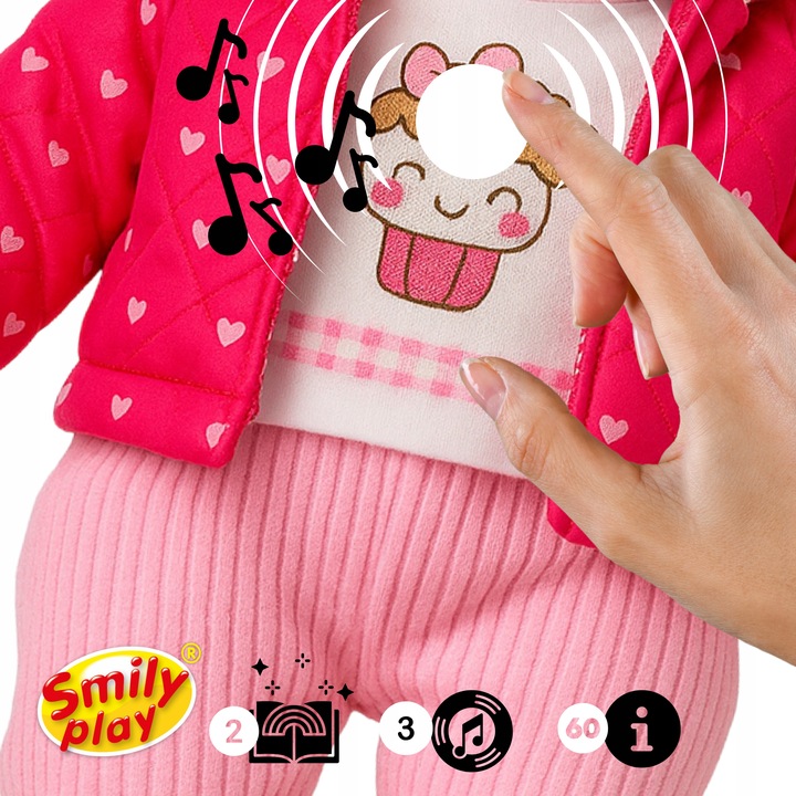 SMILY PLAY Duża lalka miękki bobas mówi śpiewa interaktywna PL ENG 41 cm