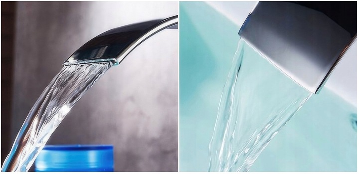 BATERIA UMYWALKOWA STAL WYSOKA CHROMOWANA NABLATOWA WODOSPAD STOJĄCA CHROM