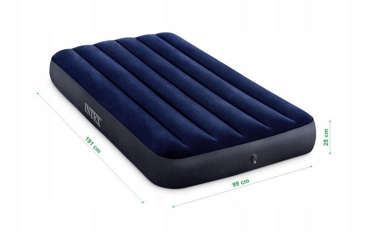 Materac Dmuchany Welurowy Jednoosobowy Łóżko 191x99 Intex 64757 MODEL 2025