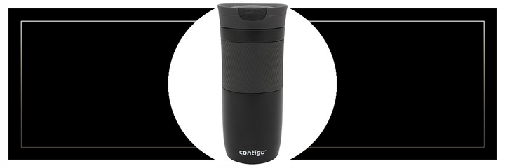 KUBEK TERMICZNY CONTIGO BYRON 470ML CZARNY - BLOKADA POKRYWY - BEZ BPA