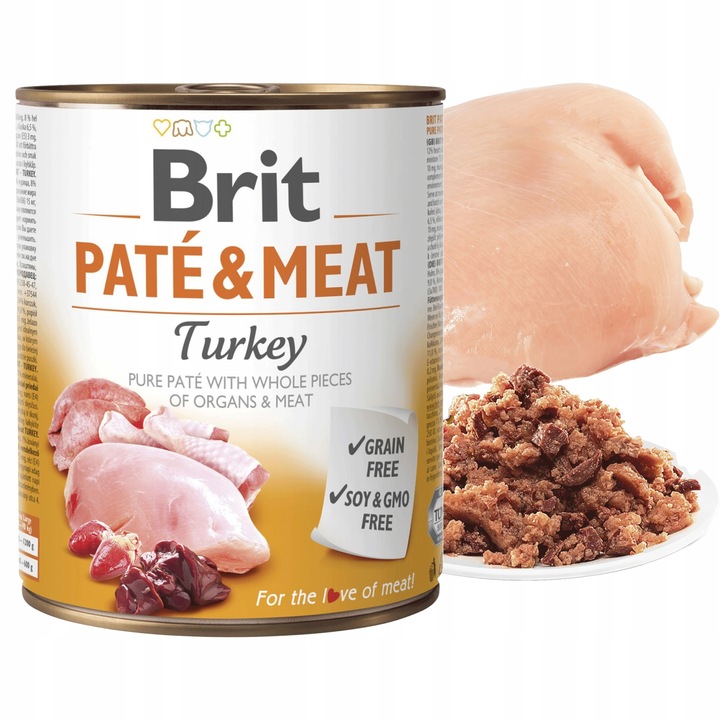 BRIT PATE & MEAT Karma mokra dla psa MIX Smaków 12 x 800g bezzbożowa ADULT