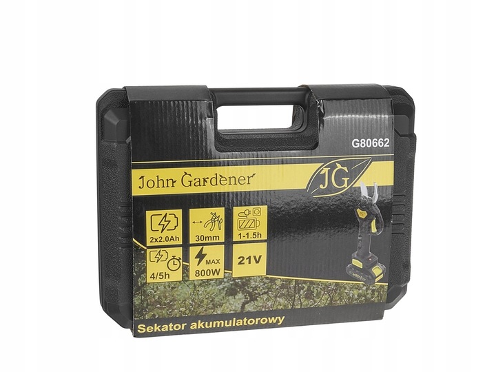 AKUMULATOROWY SEKATOR OGRODOWY RĘCZNE NOŻYCE ELEKTRYCZNE 21V 2X 2000mAh