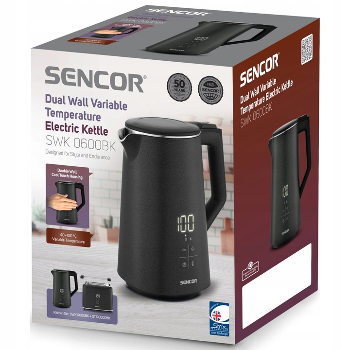 Czajnik Elektryczny 1,7L Sencor SWK 0600BK Czarny MOCNY