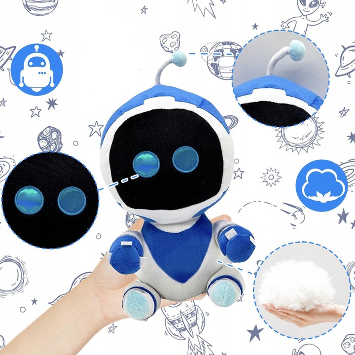KOLEKCJONERSKA 30CM MIĘKKA ZABAWKA PLUSZOWY ASTRO BOT NA PREZENT URODZINOWY