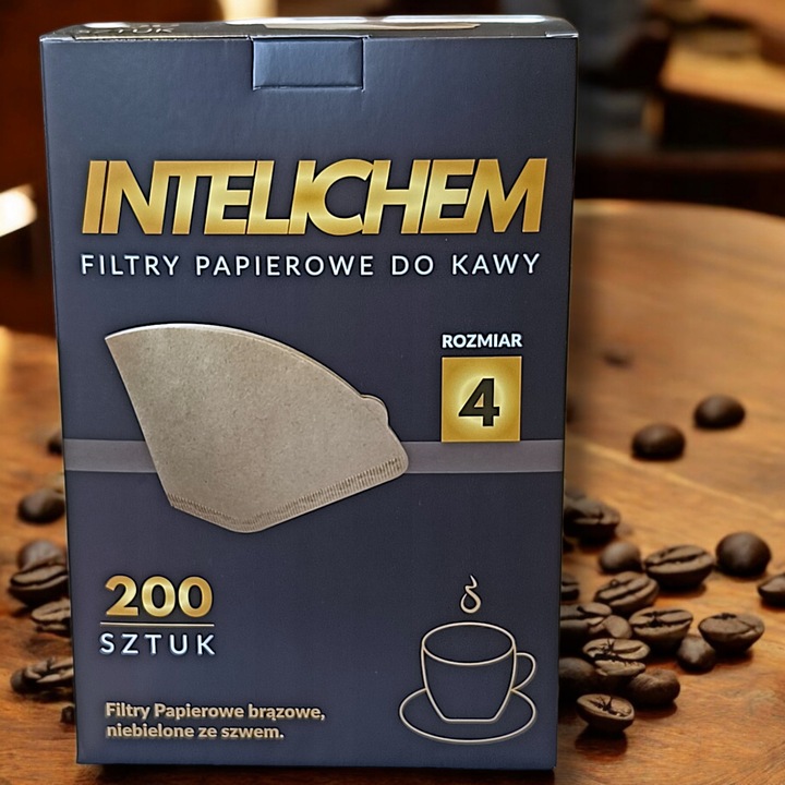 Filtry Do Kawy Papierowe Rozmiar 4 200 Sztuk Brązowe Niebielone