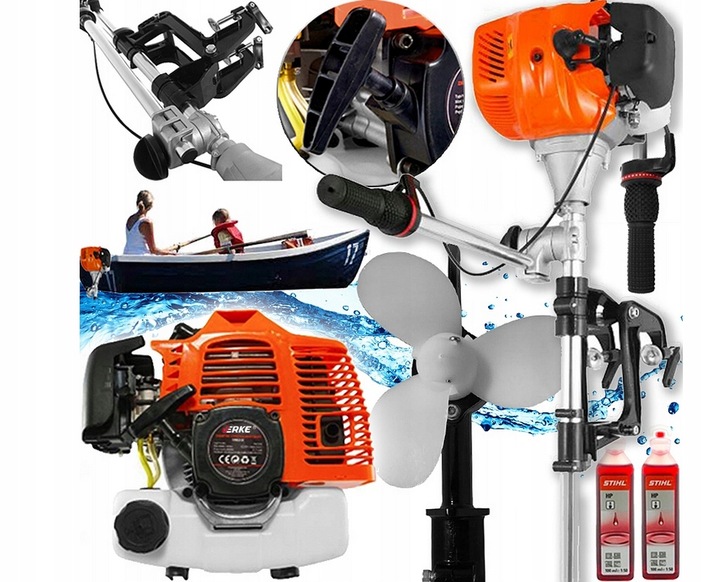 SILNIK ZABURTOWY SPALINOWY DO ŁÓDKI ŁODZI PONTONU MOCNY 5,2 KM + OLEJ