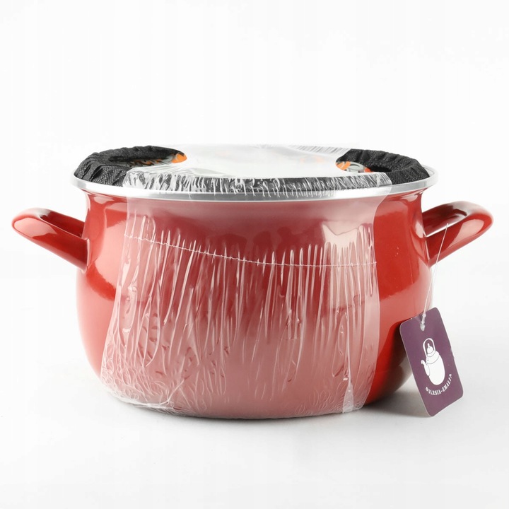 Garnek emaliowany czerwony HELENA 6,5L Gaz Indukcja Tradycyjny