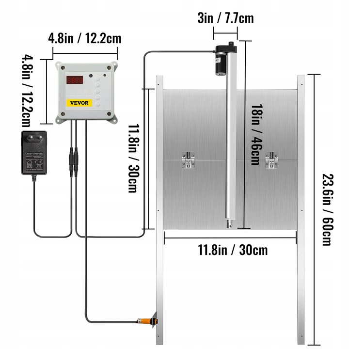 Automat Drzwi do Kurnika Timer Światło Otwierające Z Czujnikiem Światła