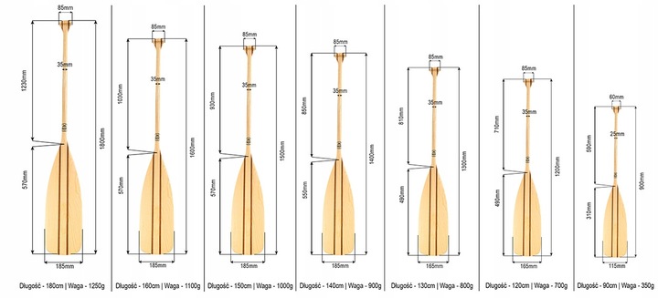 Pagaj drewniany John Paddle - 200cm