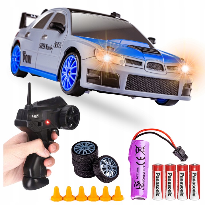 Samochód DRIFT Zdalnie STEROWANY RC Auto na Pilota do DRIFTU 4x4 Pachołki