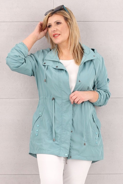 KURTKA DAMSKA PARKA CIENKA WIOSENNA PRZEJŚCIOWA Z KAPTUREM ROZMIARY