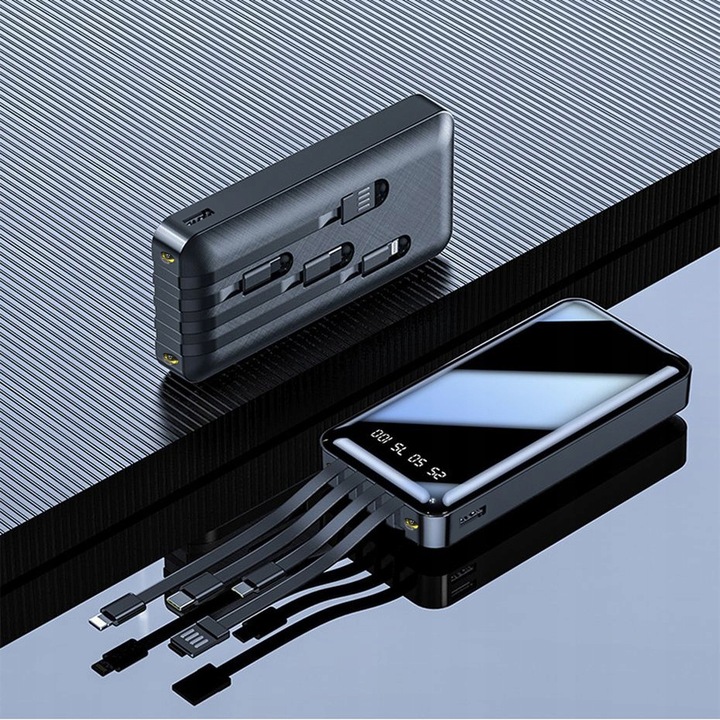 POWER BANK ŁADOWARKA 2,1A 4x KABLE 10000 mAh