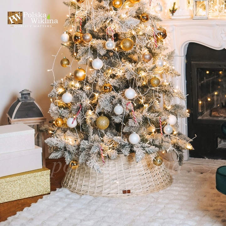 OSŁONKA WIKLINOWA NA STOJAK POD CHOINKĘ 60 CM OSŁONA WIKLINOWA WYBIELANA