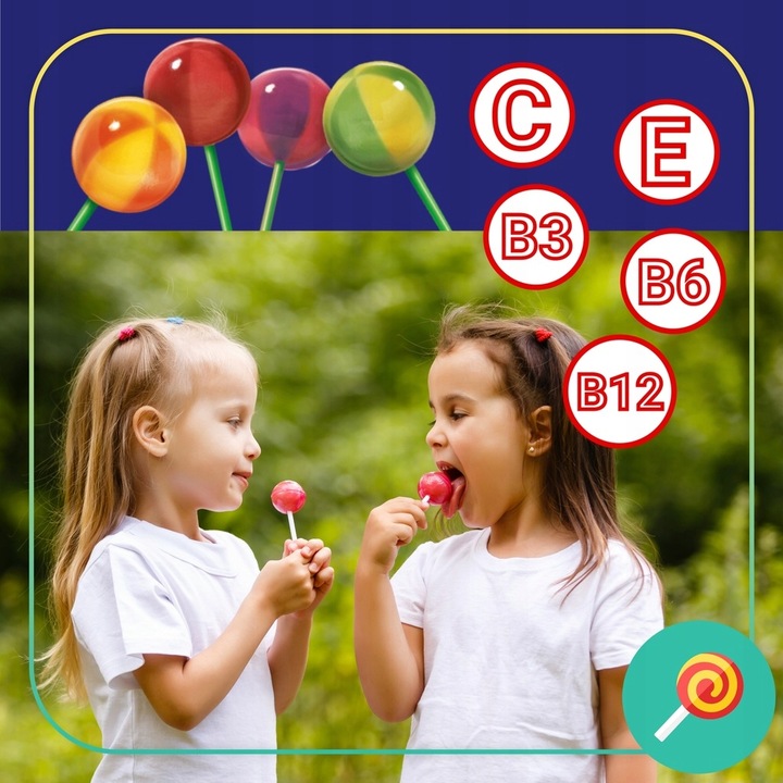 Pakiet 3szt NIMM2 Lizaki z sokiem owocowym 80g 8sz