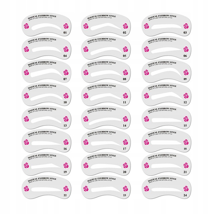 Stempel do brwi 24 szablony pomada Czarny brązowy