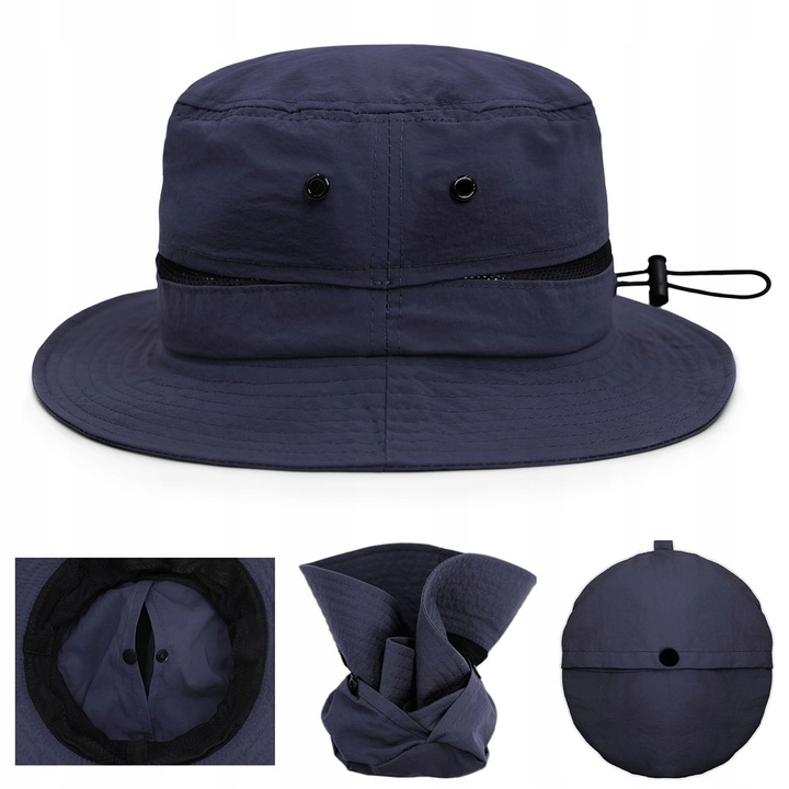 KAPELUSZ Wędkarski z SIATKĄ Wodoodporny Składany Rybacki GRANAT Pako Jeans