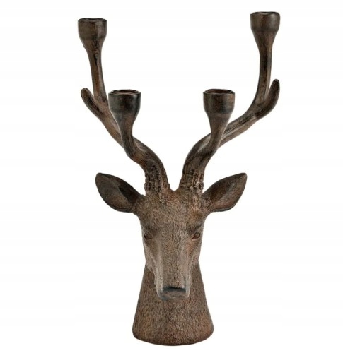 Świąteczny świecznik – głowa renifera z porożem na 4 świece 34 cm