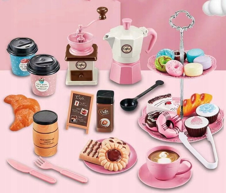 Zestaw kawowy dla dzieci patera czajnik 38el (W034)