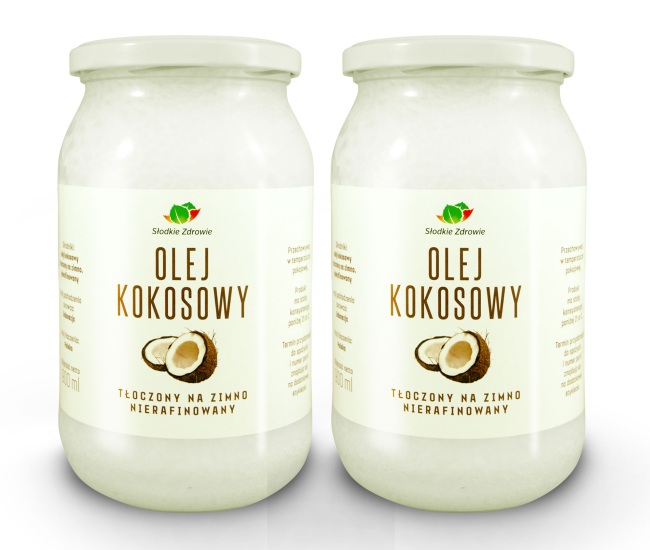 OLEJ KOKOSOWY 2x500 1L NIERAFINOWANY ZIMNOTŁOCZONY