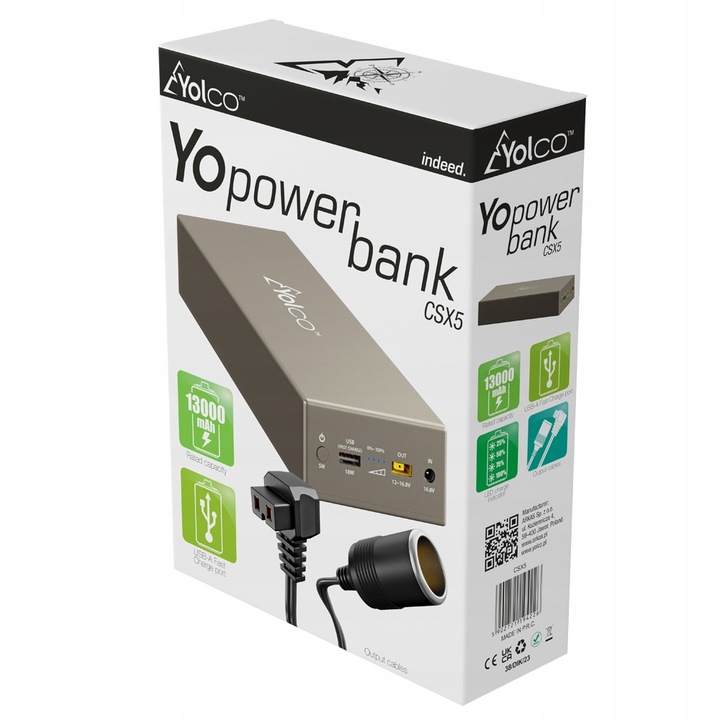 Bateria zewnętrzna powerbank do lodówek Yolco CSX5