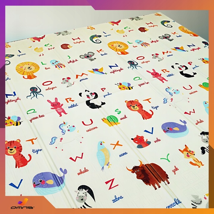 Piankowa dwustronna mata edukacyjna xpe dla dzieci duża składana 200x180cm