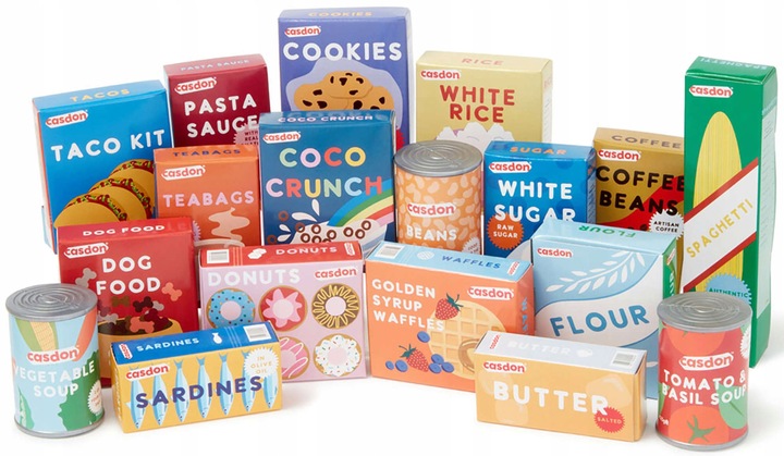 KOSZYK SKLEPOWY ZESTAW PRODUKTÓW SPOŻYWCZYCH ZABAWA W SKLEP CASDON