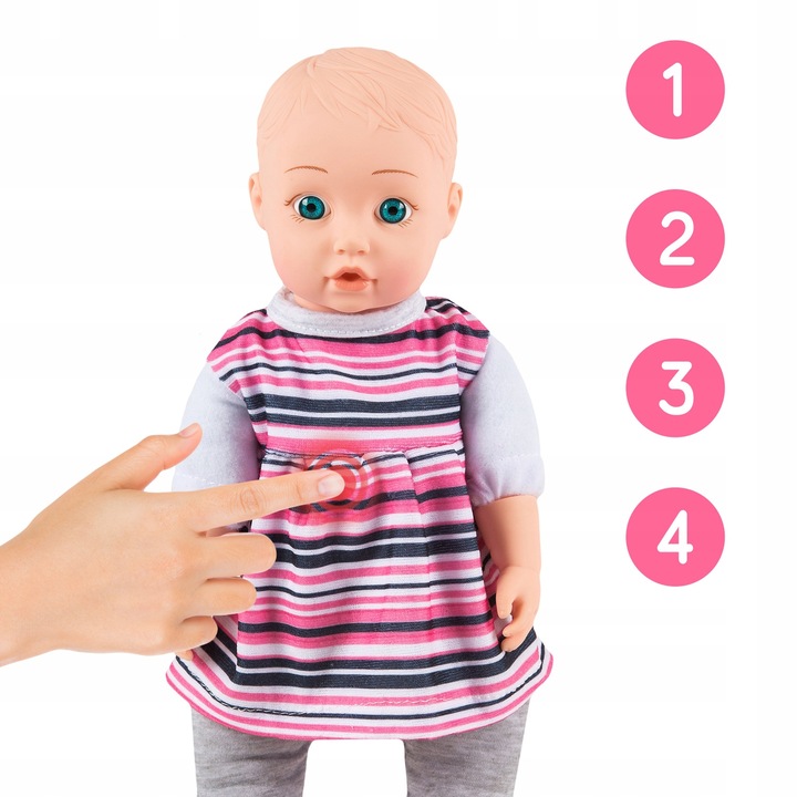 LALKA INTERAKTYWNA BOBAS KINDERPLAY MÓWI ŚMIEJE SIĘ PŁACZE UBRANKA