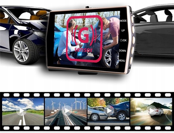 WIDEOREJESTRATOR KAMERA SAMODCHODOWA PRZÓD TYŁ WIDEO REJESTRATOR Menu PL 64