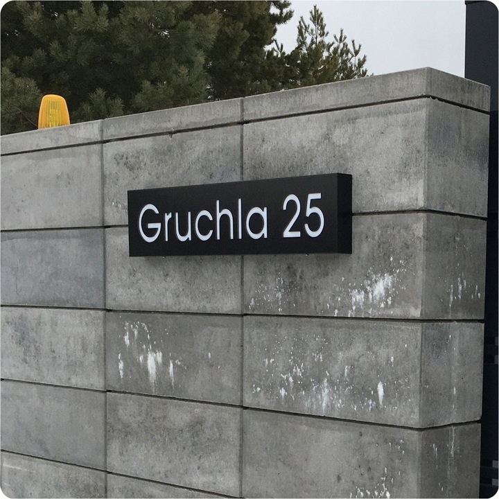 Podświetlany numer domu tabliczka tablica adresowa adres 1R LED 66x15 cm