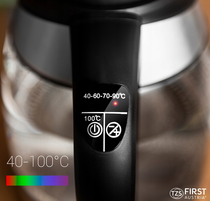 Czajnik elektryczny REGULACJA TEMP KOLORY LED 1,8L First Austria