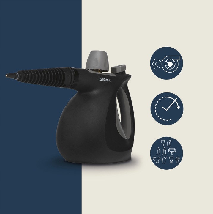 MYJKA PAROWA PAROWNICA NA PLUSKWY CZYŚCIK CIŚNIENIOWY 1000W 3BAR 8 KOŃCÓWEK