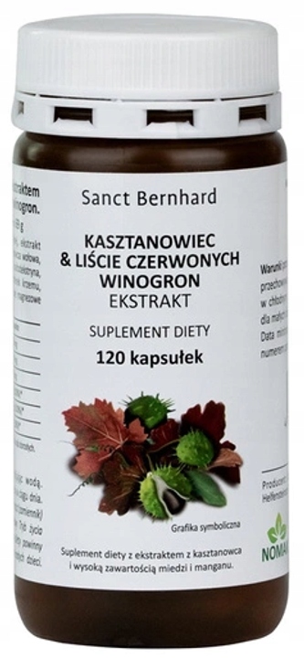 Kasztanowiec & liście winorośli | EKSTRAKT | Sanct Bernhard | 120 kaps.