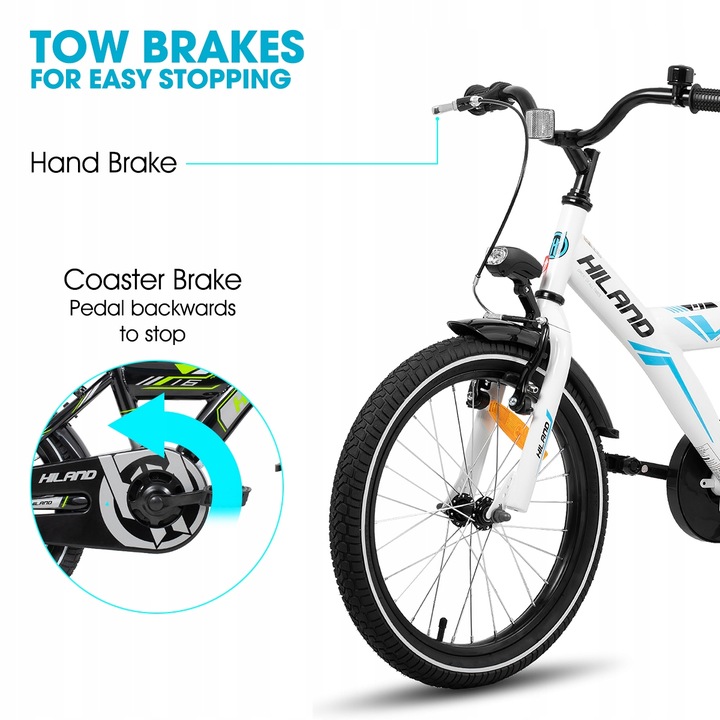 16-calowy rower dla dzieci jednobiegowy 4-7 Yrs Stabilizator Hand&Coaster